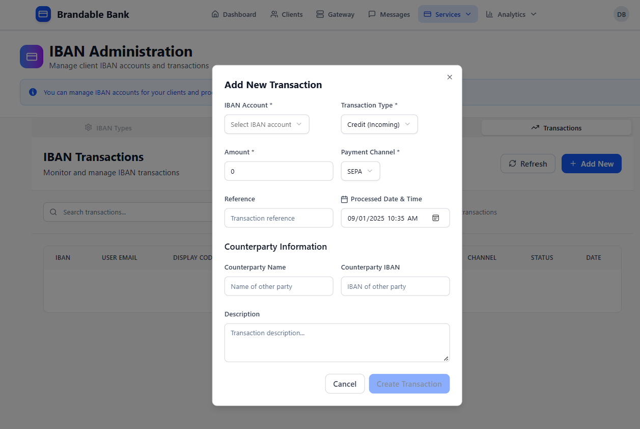 Add New Transaction